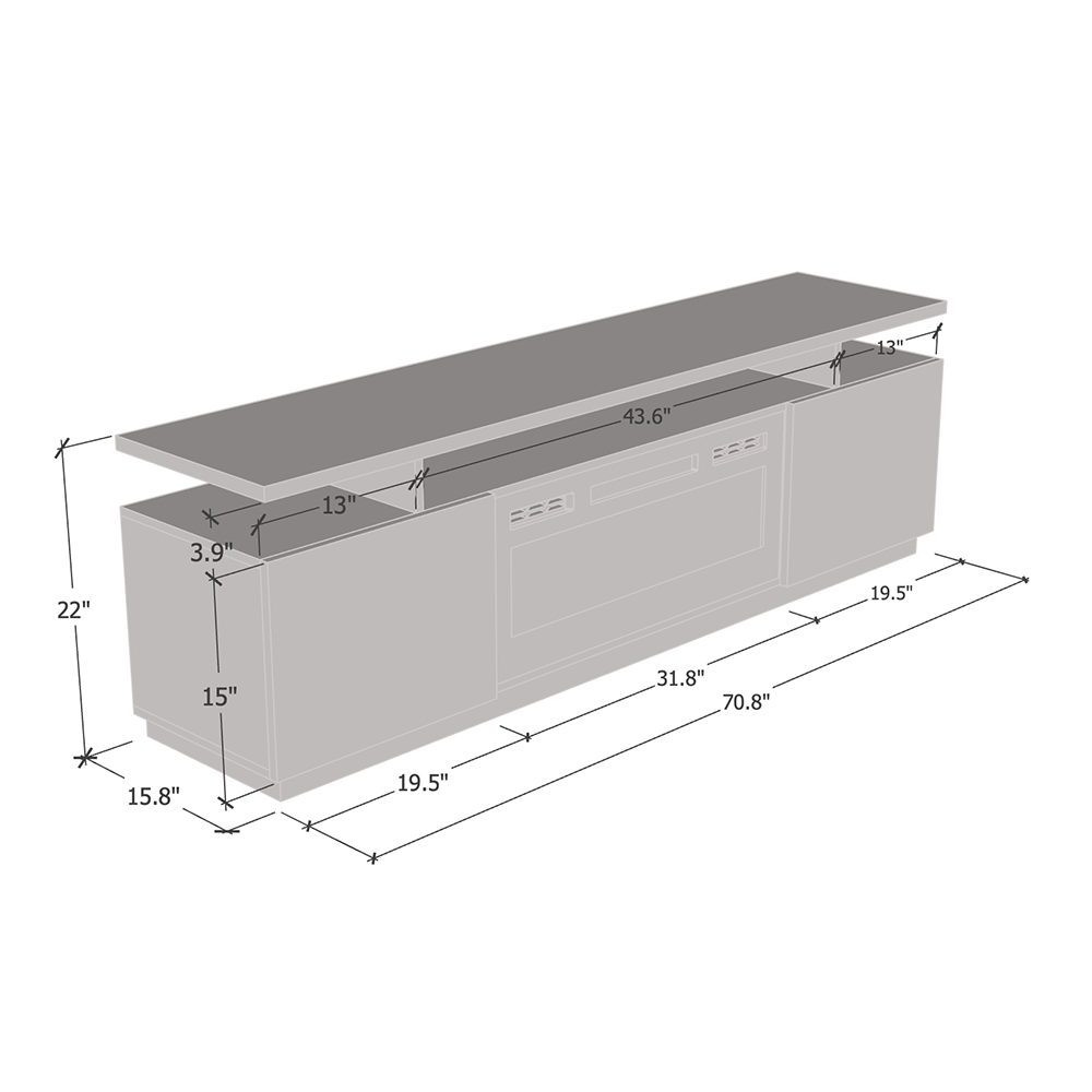 Eva-KBL Fireplace TV Stand