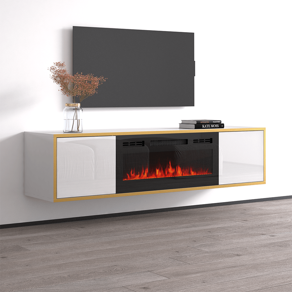 Goldie BL-EF Floating Fireplace TV Stand