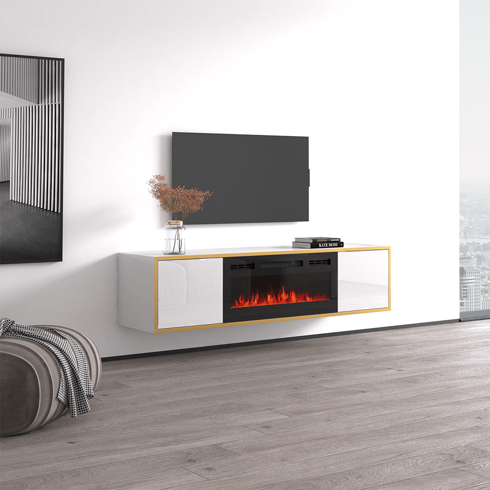 Goldie BL-EF Floating Fireplace TV Stand