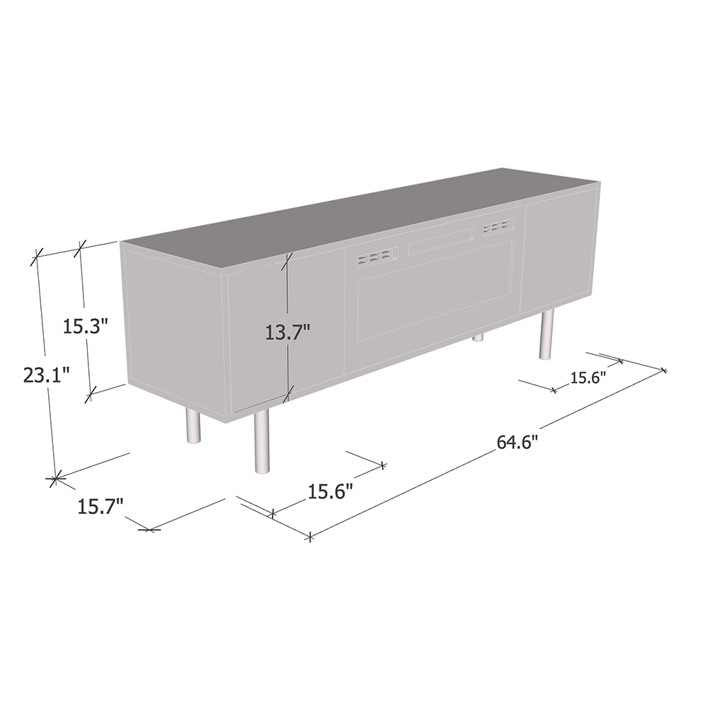 Goldie BL-EF Floating Fireplace TV Stand