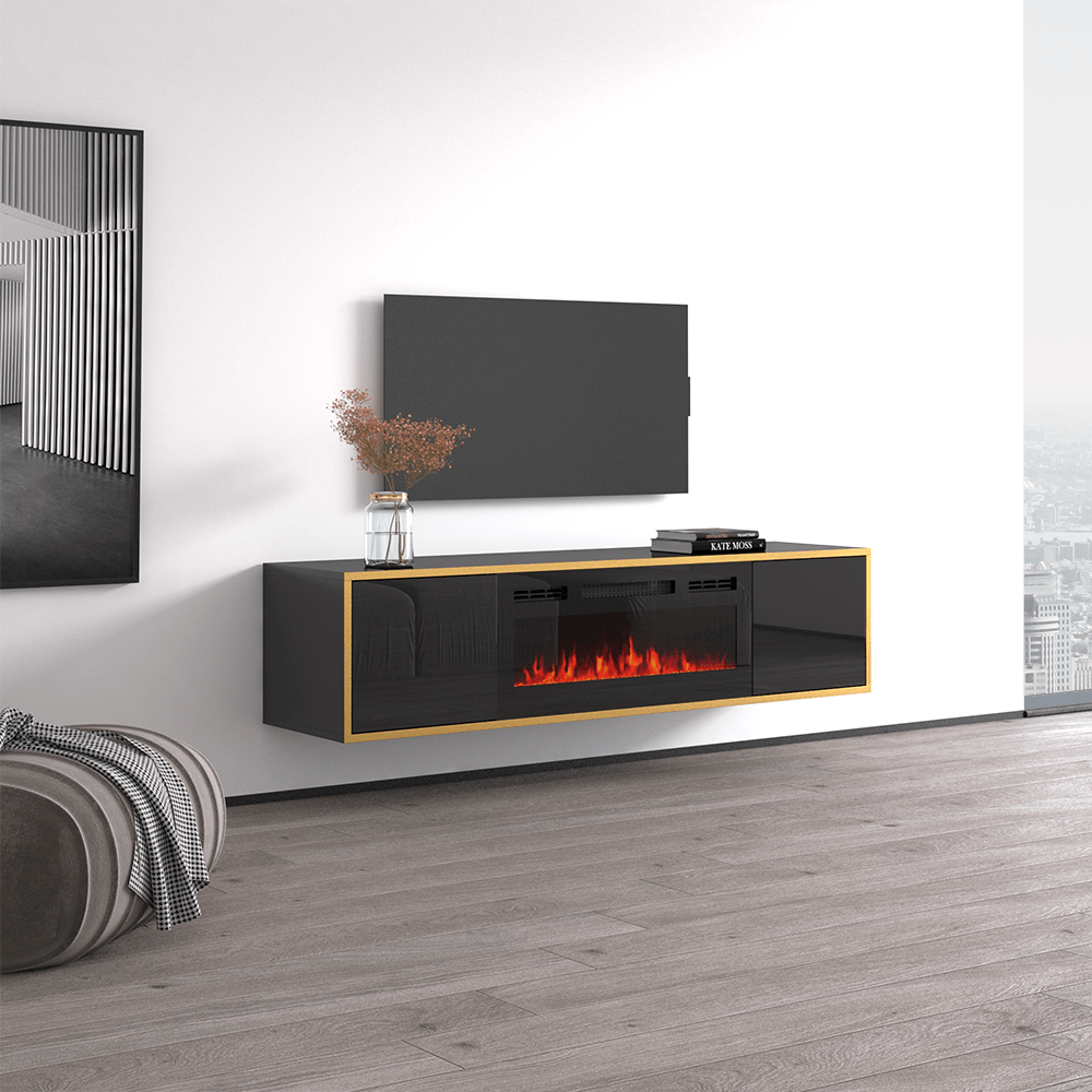 Goldie BL-EF Floating Fireplace TV Stand