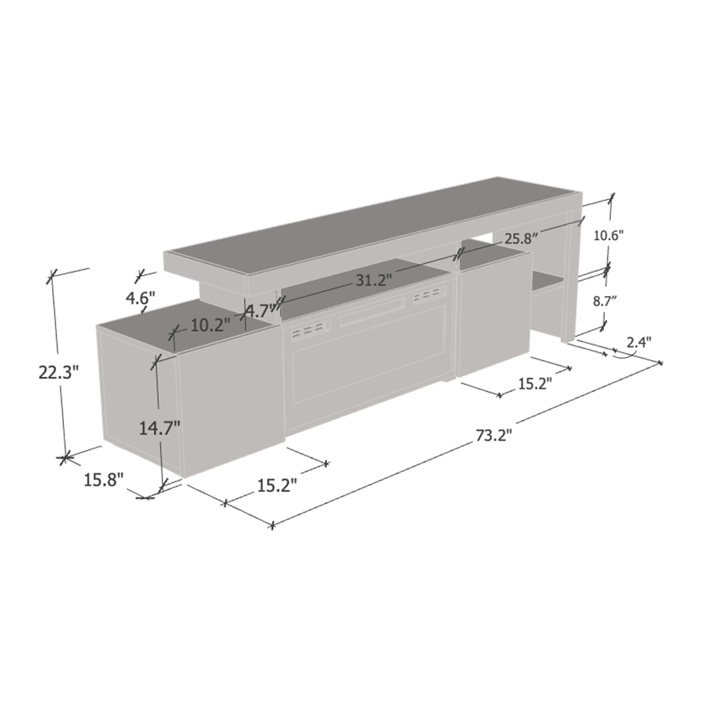 Inferno WH-EF Fireplace TV Stand