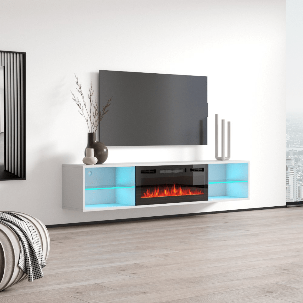 Lima BL-EF Floating Fireplace TV Stand