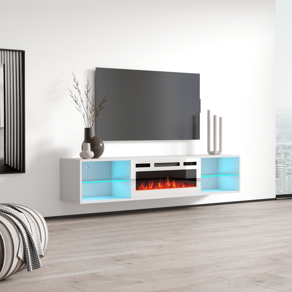 Lima WH-EF Floating Fireplace TV Stand