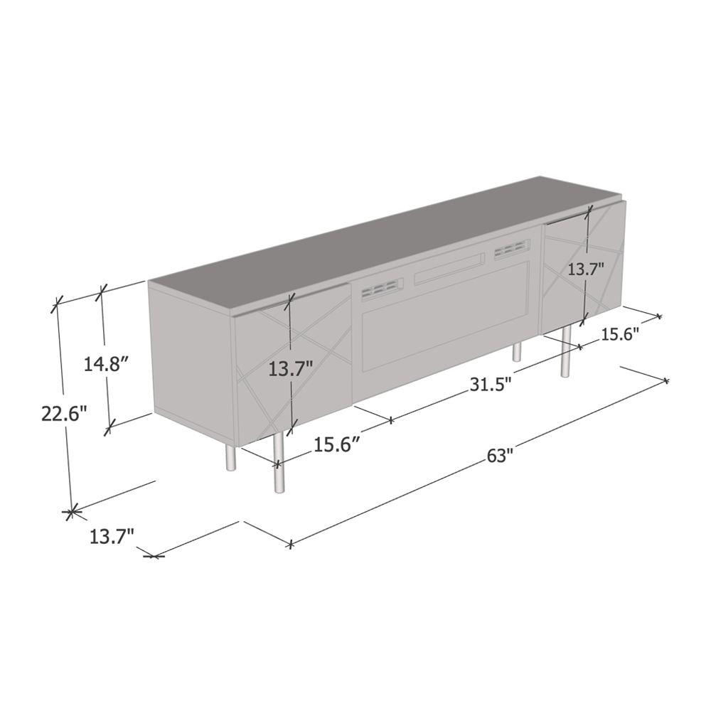 London BL-EF Fireplace TV Stand