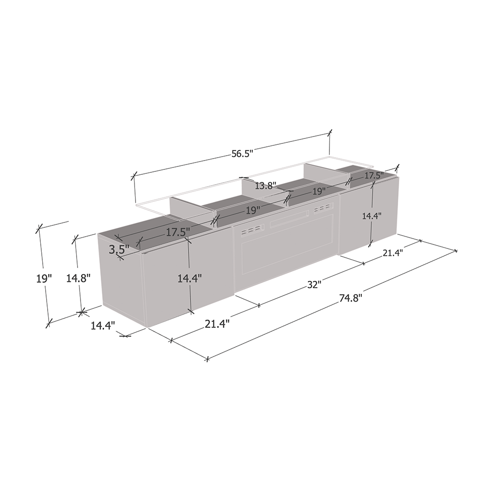 Rova BL-EF Fireplace TV Stand