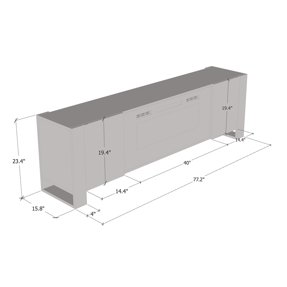 Woody BL-EF Fireplace TV Stand