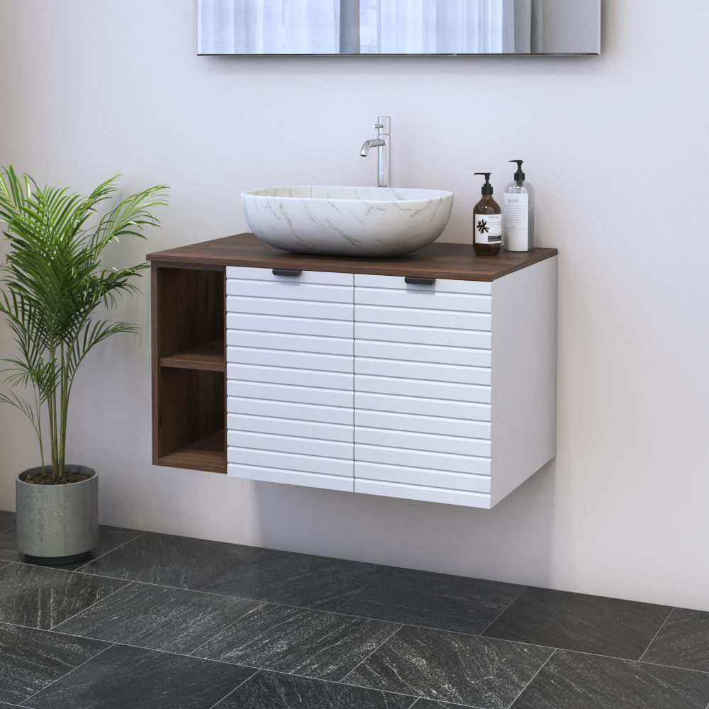 Capri 2D 60 Floating Bathroom Vanity with Shelf