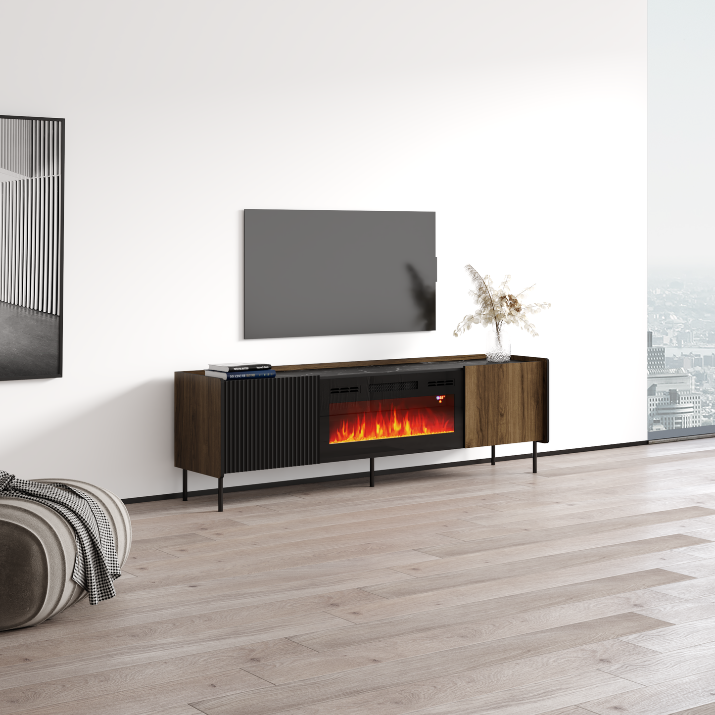 Brandy 180 BL-EF Fireplace TV Stand