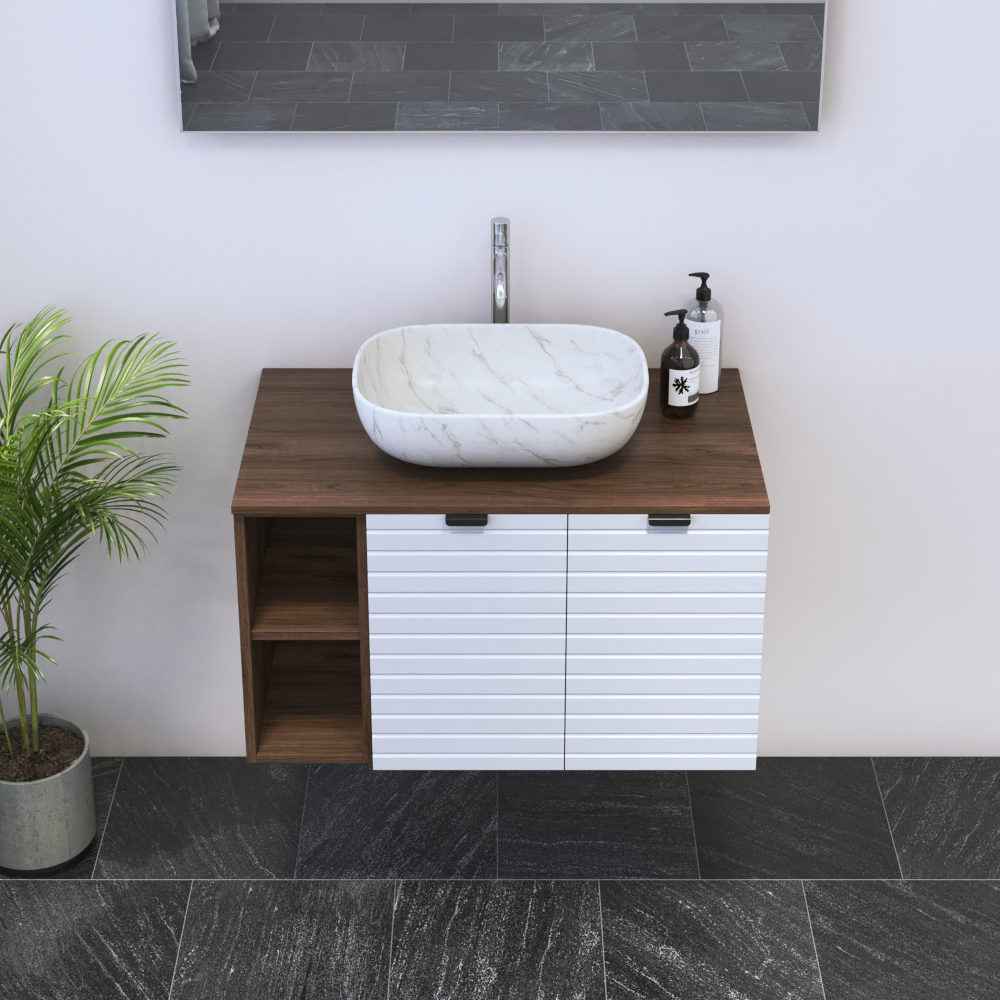 Capri 2D 60 Floating Bathroom Vanity with Shelf