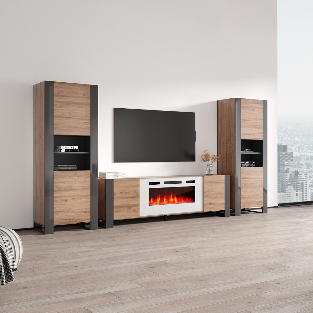 Woody WH-EF Fireplace Entertainment Center