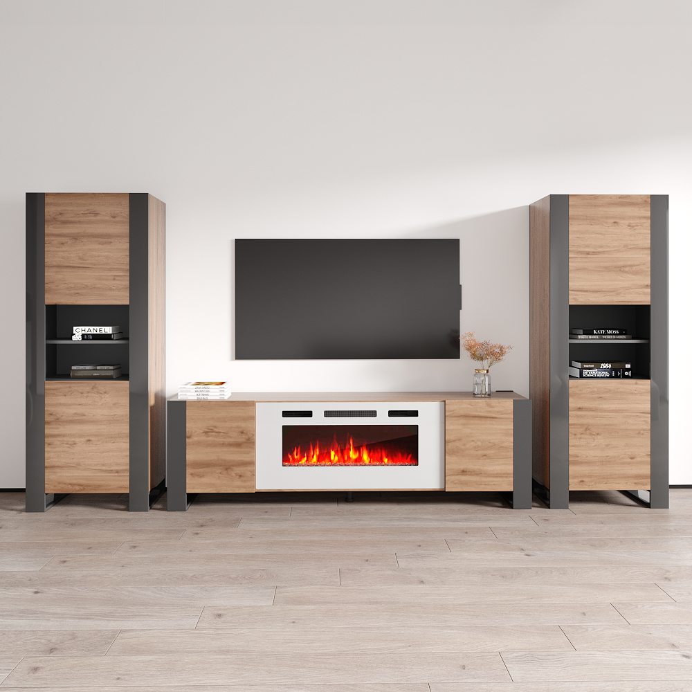 Woody WH-EF Fireplace Entertainment Center