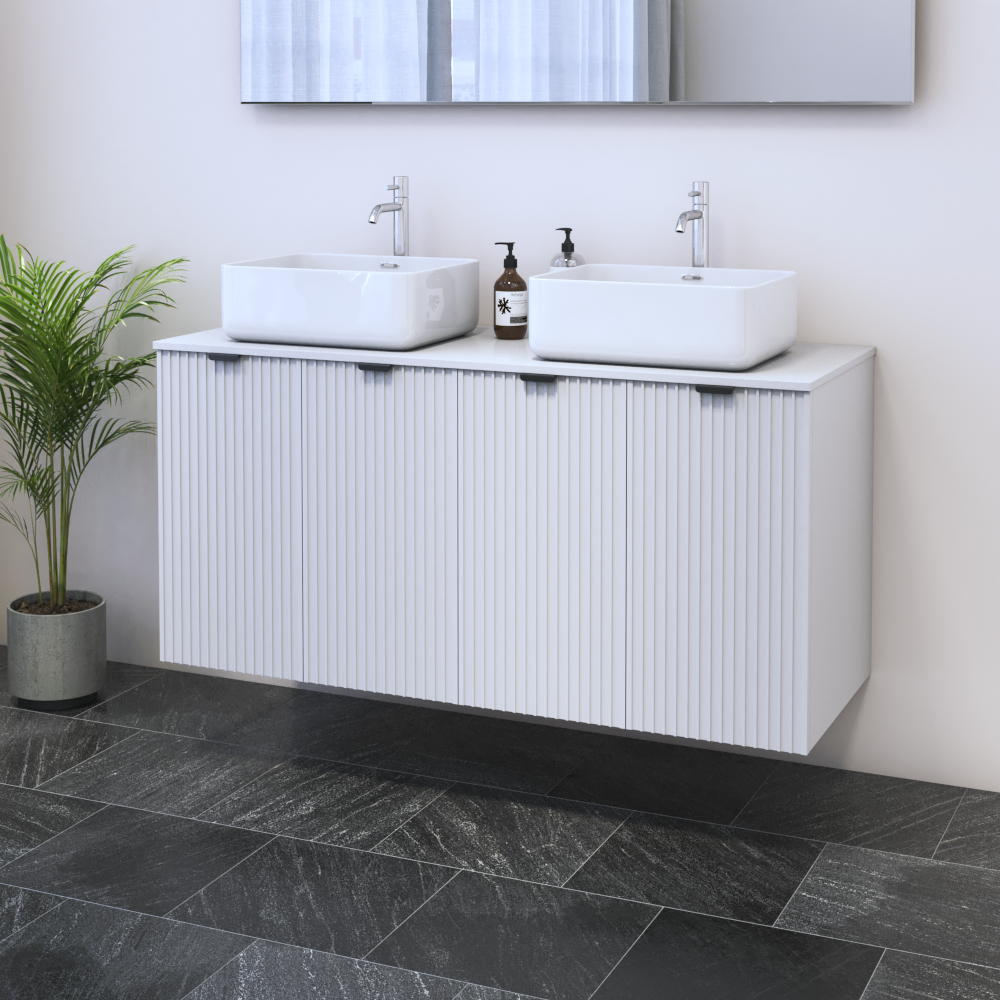 Nicole 4D 120 Double Sink Floating Bathroom Vanity