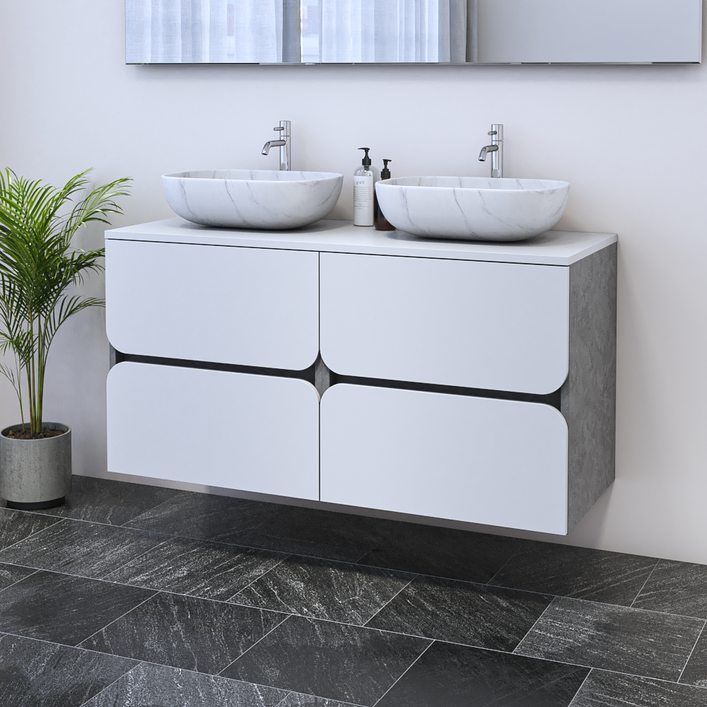 Azurro 4S 120 Double Sink Floating Bathroom Vanity