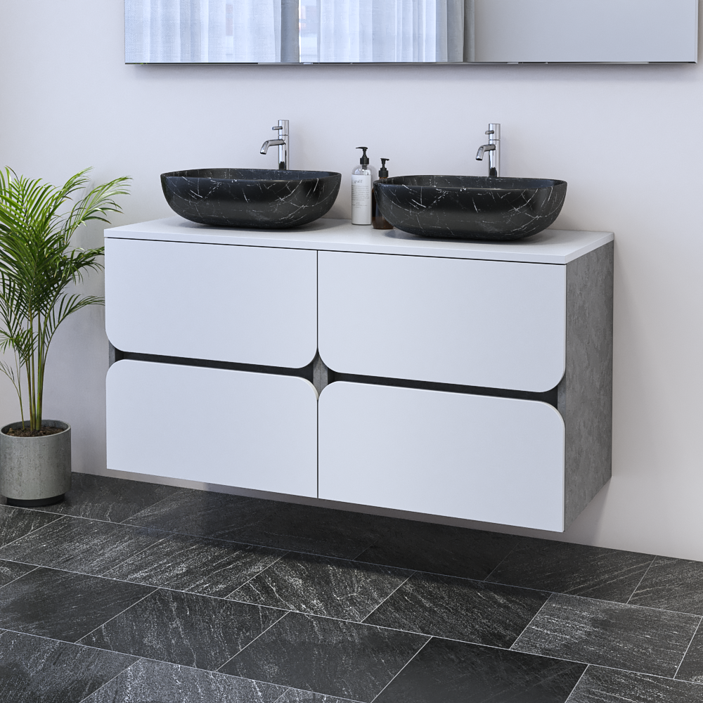 Azurro 4S 120 Double Sink Floating Bathroom Vanity