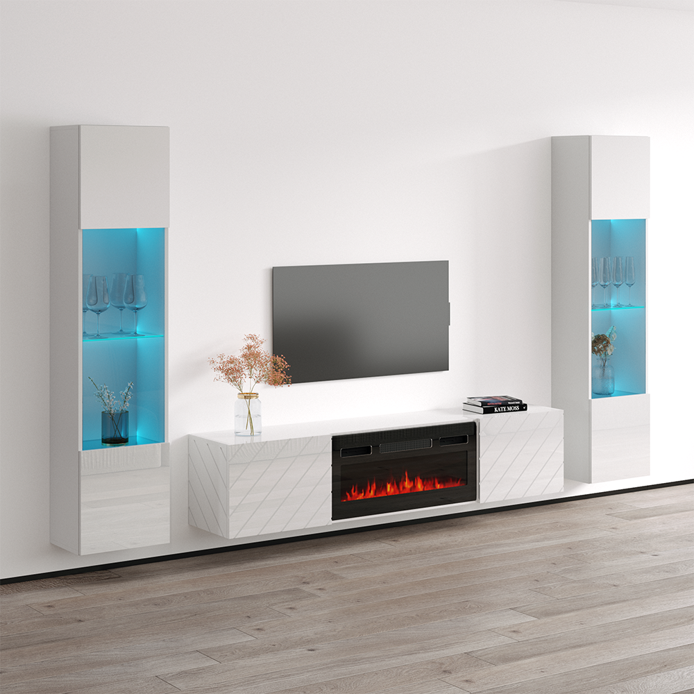 Luxe BL-EF Floating Fireplace Entertainment Center