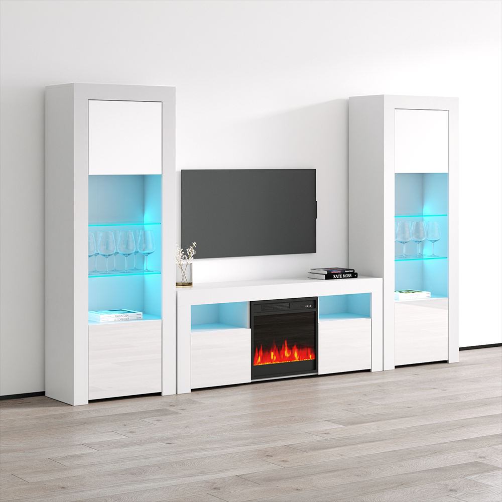 Milano 145EF-BK-BK Fireplace Entertainment Center