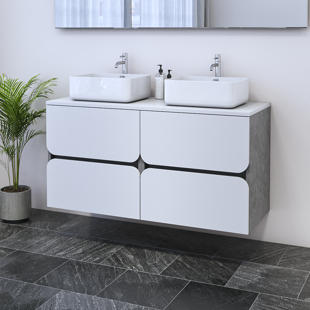 Azurro 4S 120 Double Sink Floating Bathroom Vanity