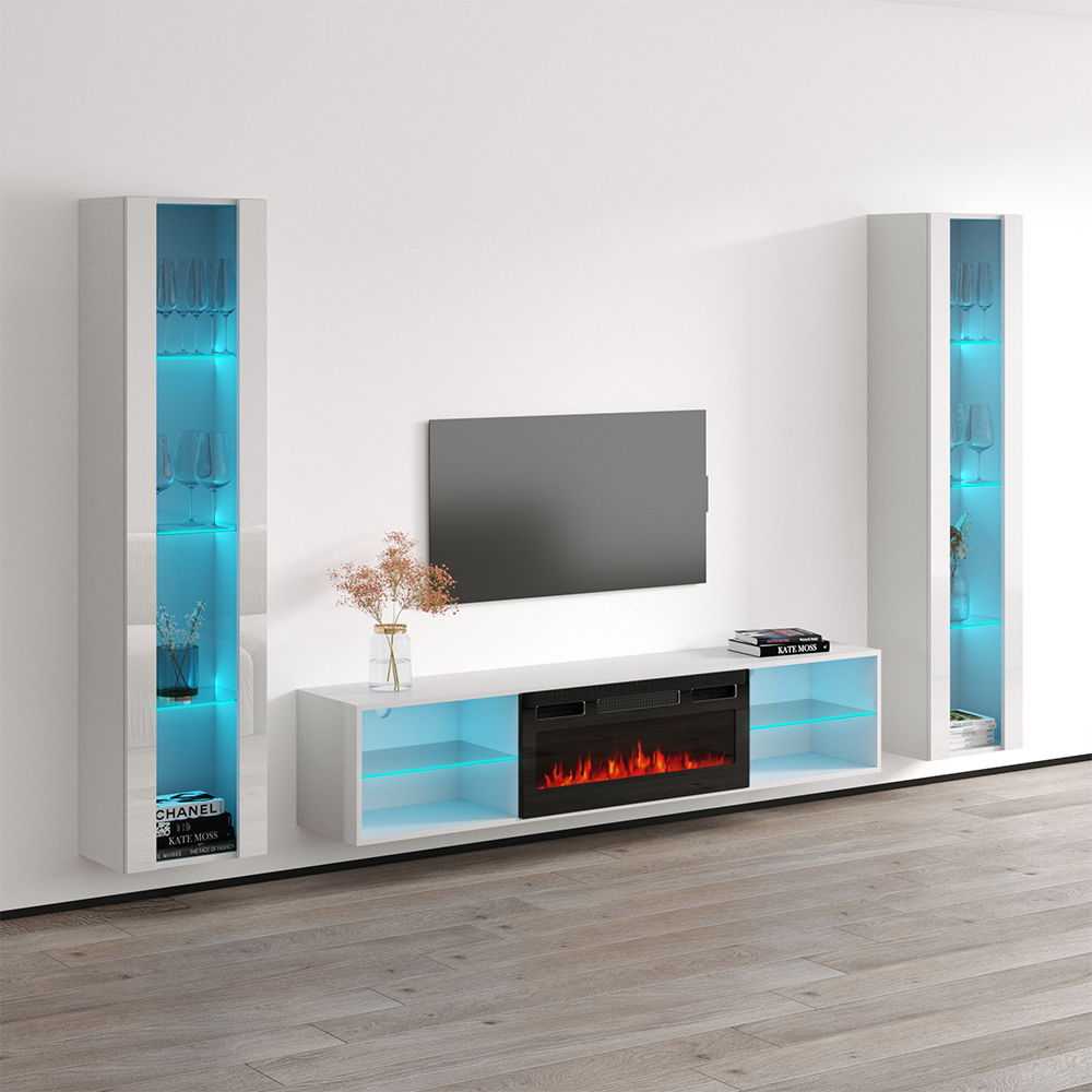 Lima BL-EF Floating Fireplace Entertainment Center