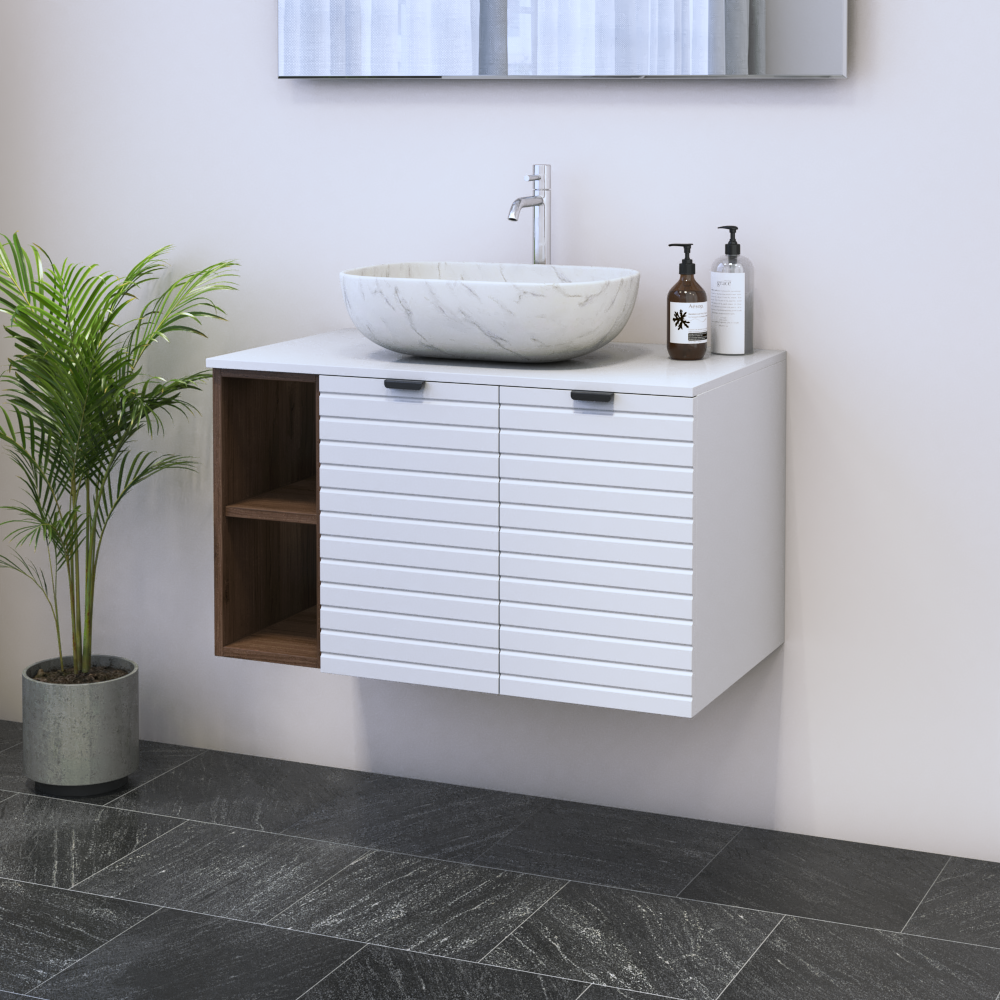 Capri 2D 60 Floating Bathroom Vanity with Shelf