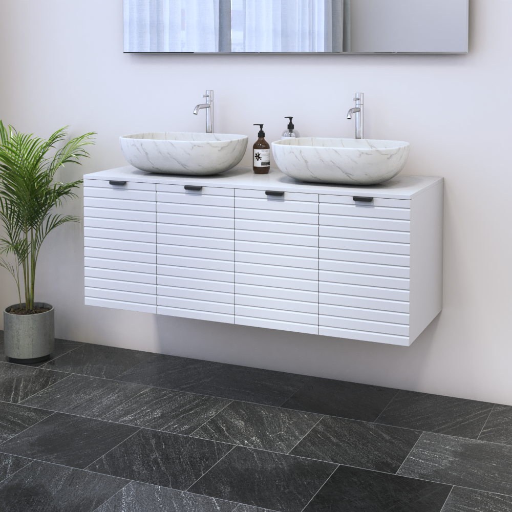 Capri 4D 120 Double Sink Floating Bathroom Vanity