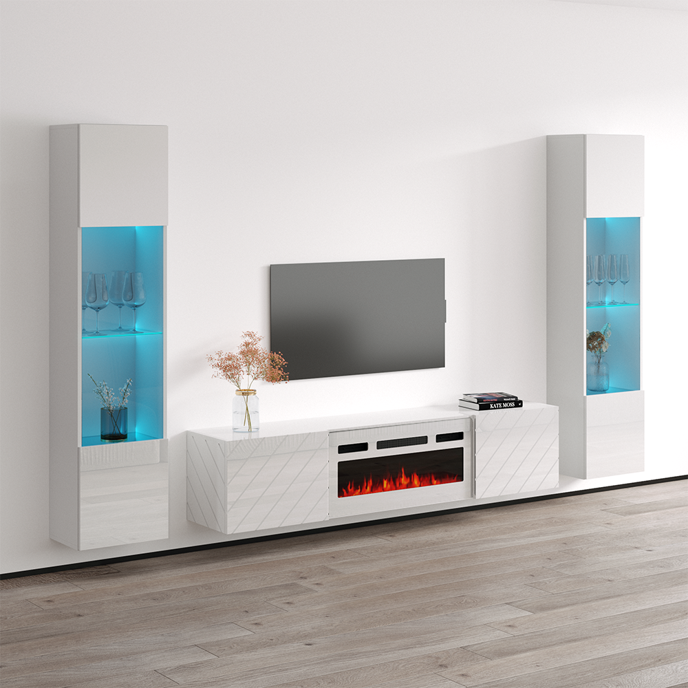 Luxe WH-EF Floating Fireplace Entertainment Center