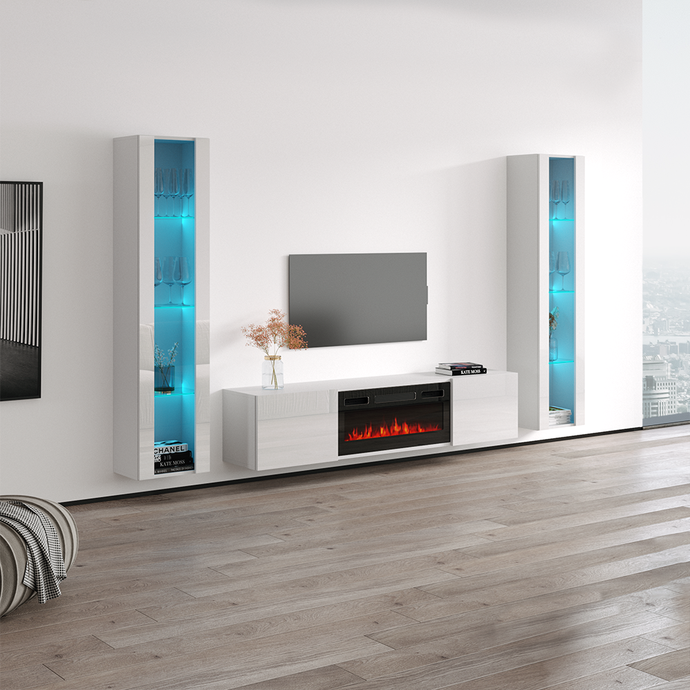 Cali BL-EF Floating Fireplace Entertainment Center