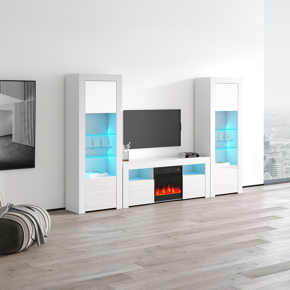 Milano 145EF-BK-BK Fireplace Entertainment Center