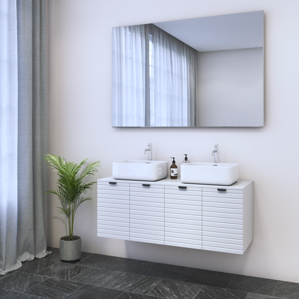 Capri 4D 120 Double Sink Floating Bathroom Vanity