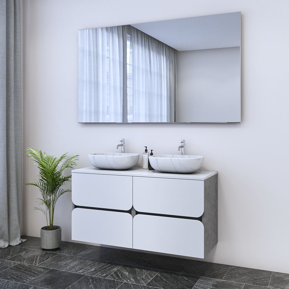 Azurro 4S 120 Double Sink Floating Bathroom Vanity