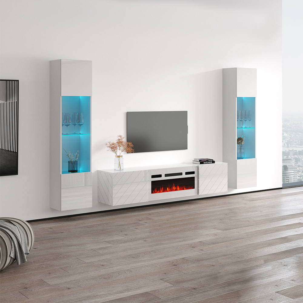 Luxe WH-EF Floating Fireplace Entertainment Center