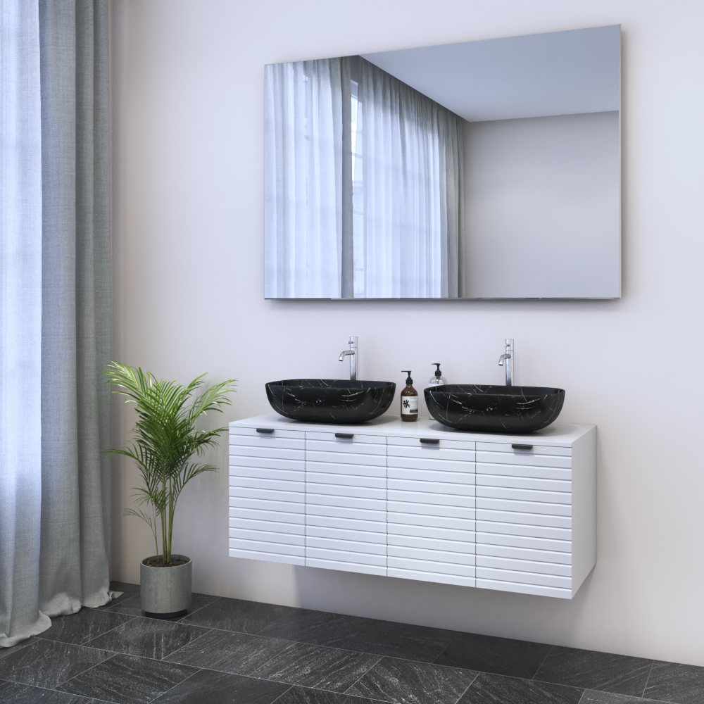 Capri 4D 120 Double Sink Floating Bathroom Vanity