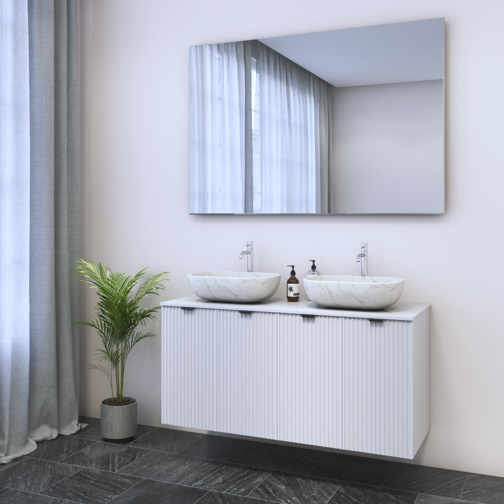 Nicole 4D 120 Double Sink Floating Bathroom Vanity