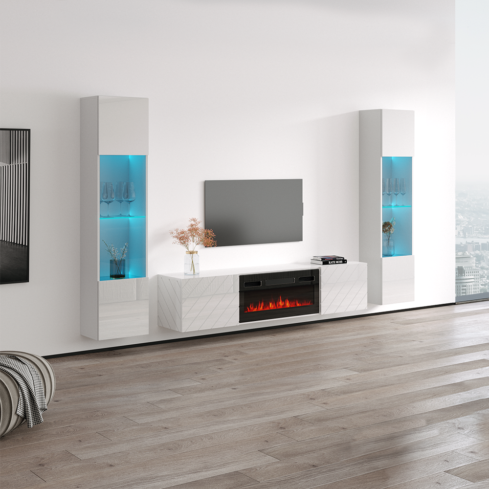 Luxe BL-EF Floating Fireplace Entertainment Center