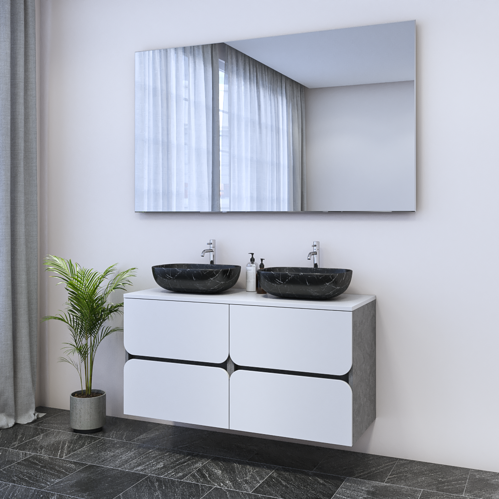 Azurro 4S 120 Double Sink Floating Bathroom Vanity