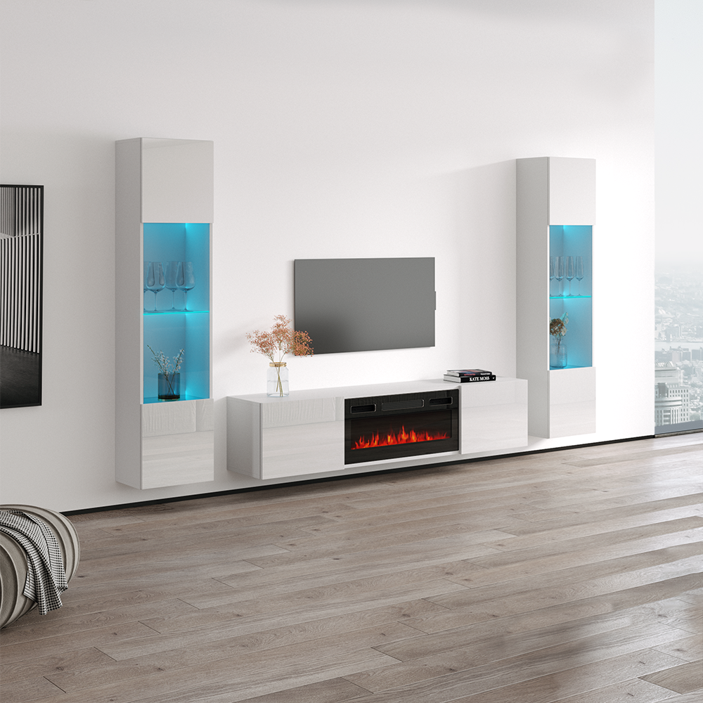 Cali BL-EF Floating Fireplace Entertainment Center