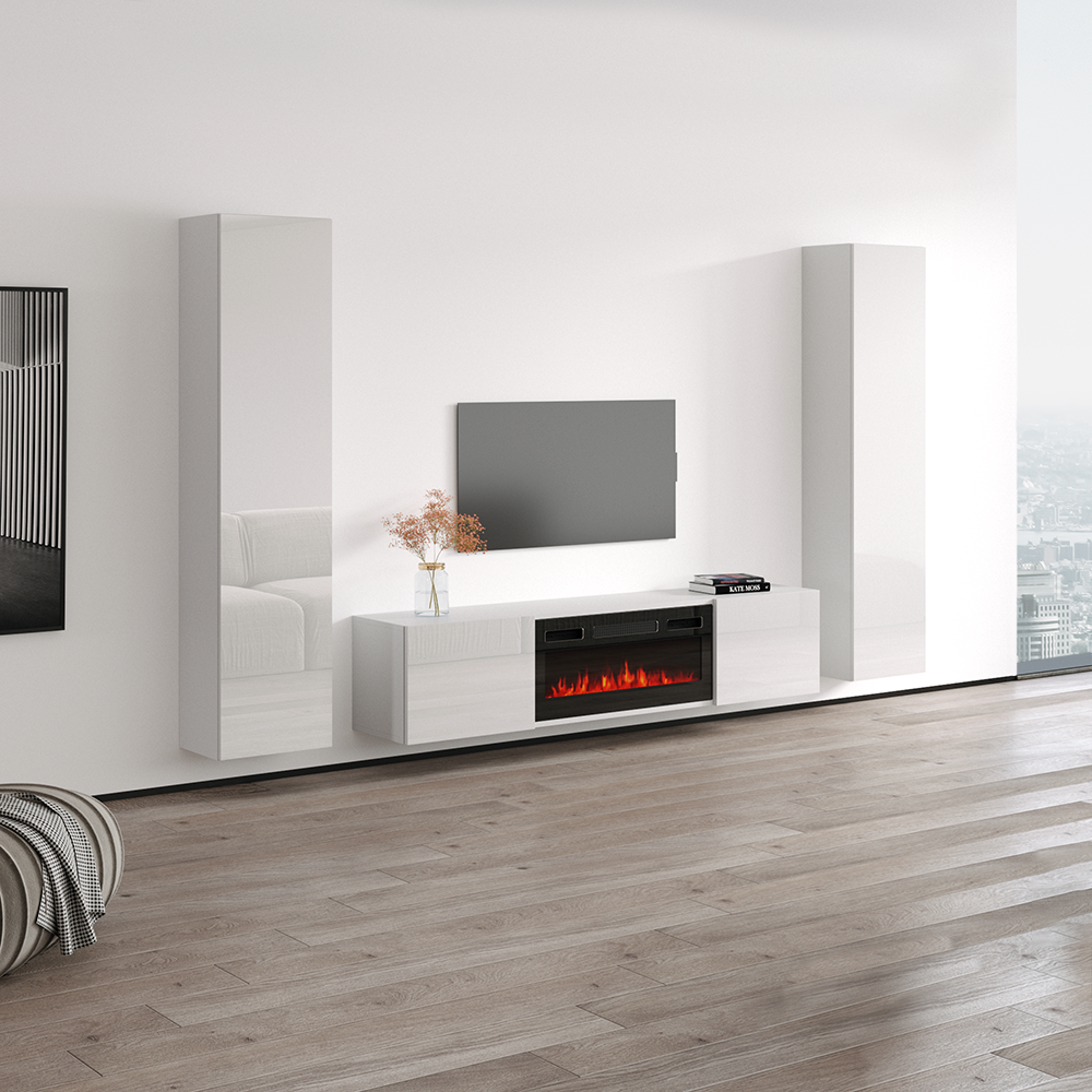 Cali BL-EF Floating Fireplace Entertainment Center