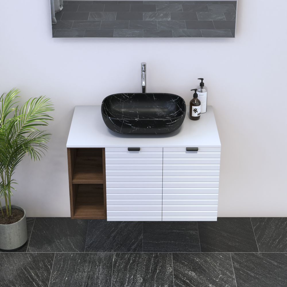 Capri 2D 60 Floating Bathroom Vanity with Shelf