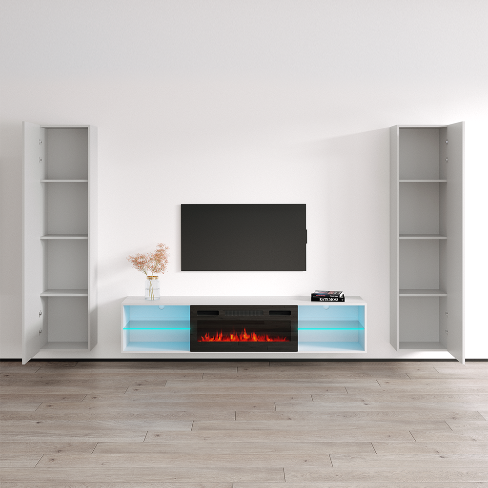 Lima BL-EF Floating Fireplace Entertainment Center