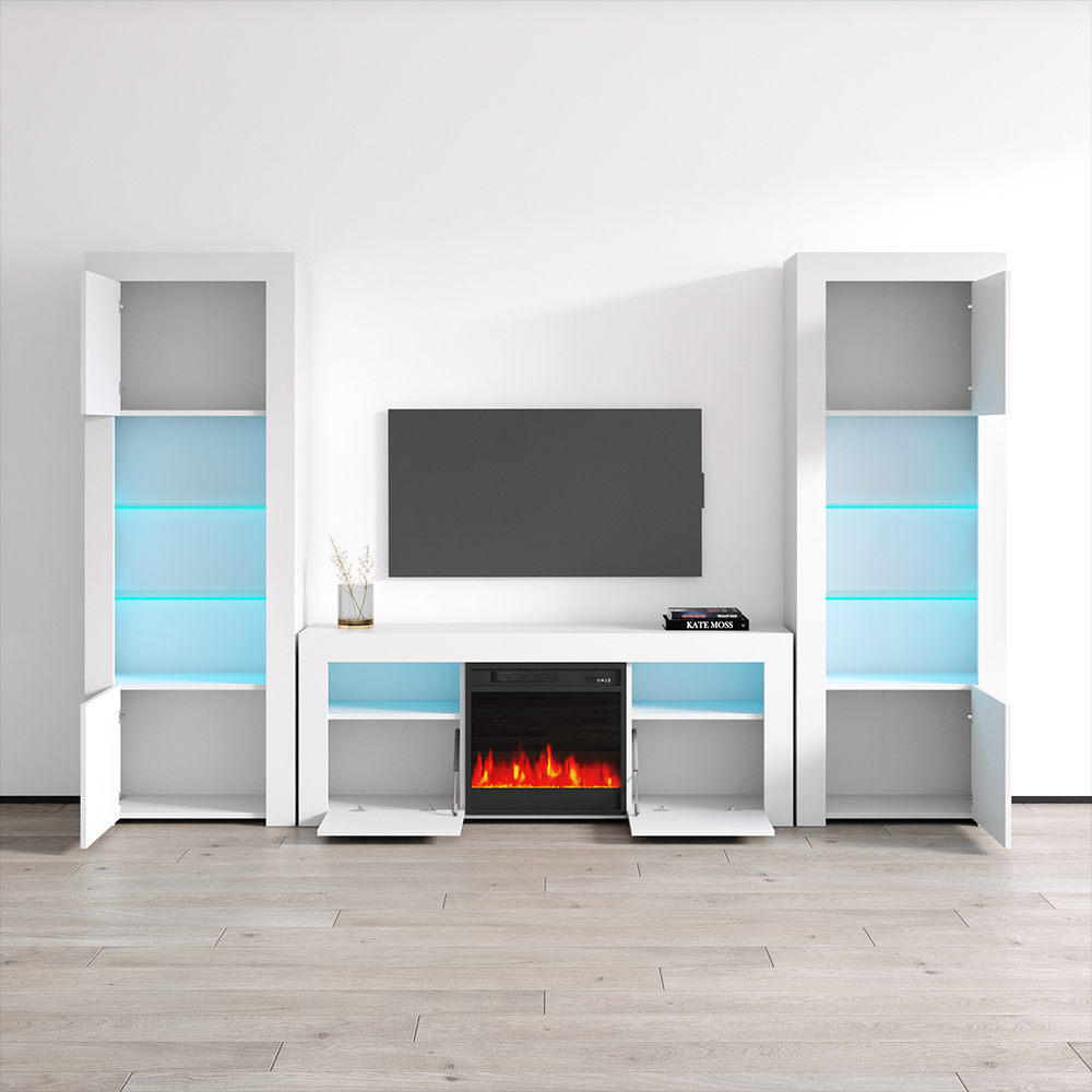 Milano 145EF-BK-BK Fireplace Entertainment Center