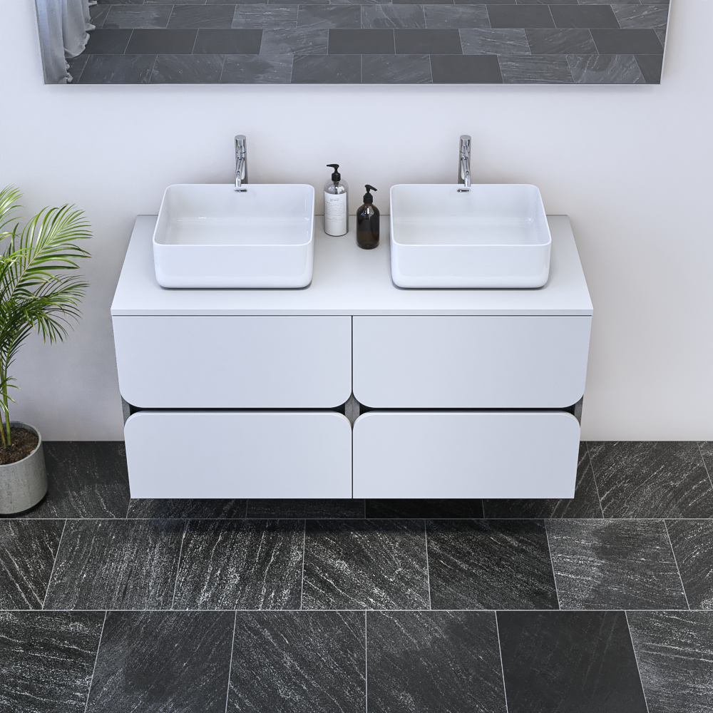 Azurro 4S 120 Double Sink Floating Bathroom Vanity