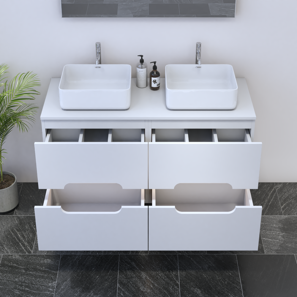 Estelle 4S 120 Double Sink Floating Bathroom Vanity