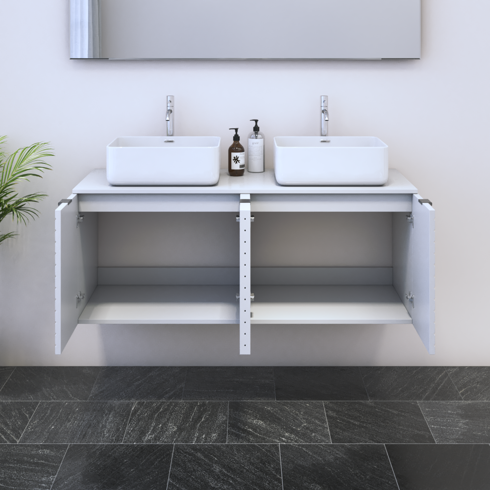 Capri 4D 120 Double Sink Floating Bathroom Vanity