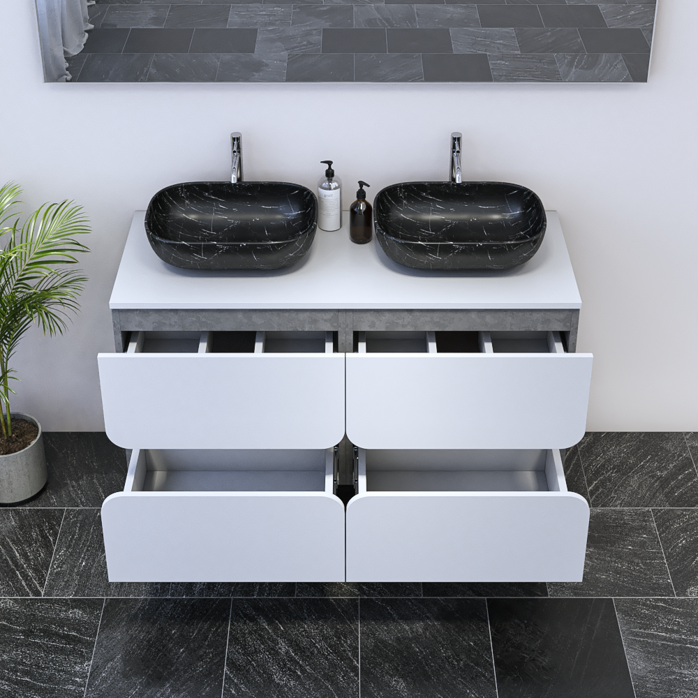 Azurro 4S 120 Double Sink Floating Bathroom Vanity