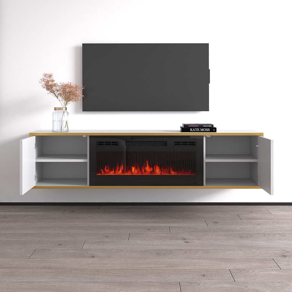 Goldie BL-EF Floating Fireplace TV Stand