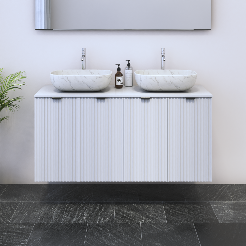 Nicole 4D 120 Double Sink Floating Bathroom Vanity