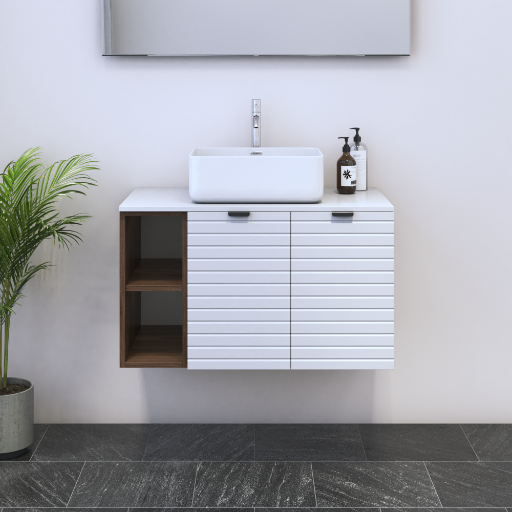 Capri 2D 60 Floating Bathroom Vanity with Shelf