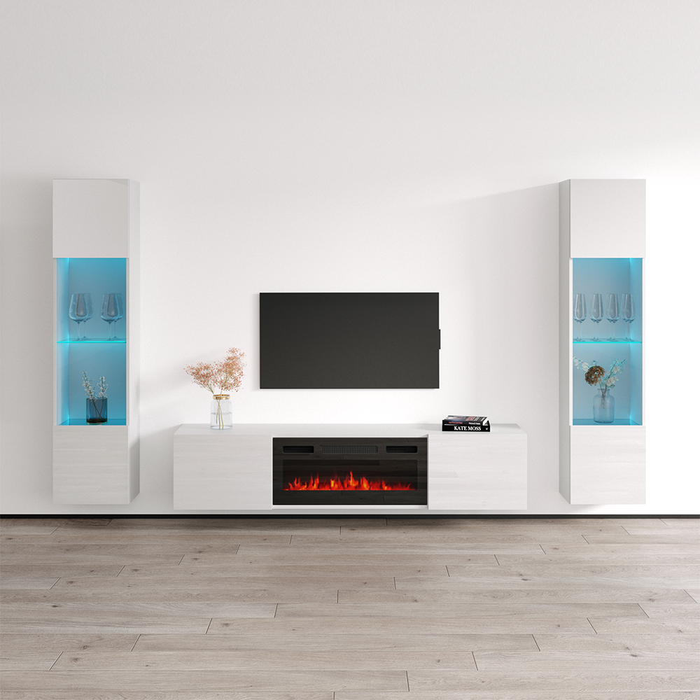 Cali BL-EF Floating Fireplace Entertainment Center