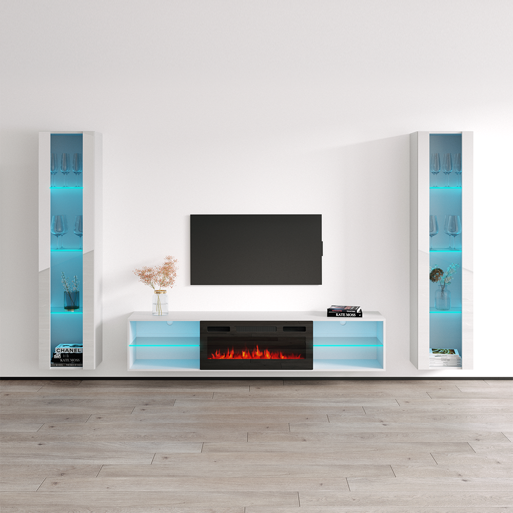 Lima BL-EF Floating Fireplace Entertainment Center