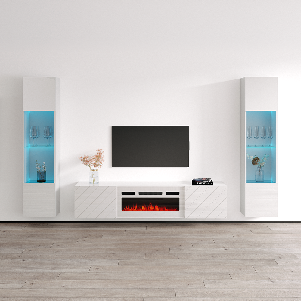 Luxe WH-EF Floating Fireplace Entertainment Center